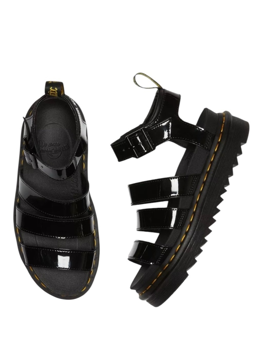 Dr Martens Docs Blaire Patent Leather Strap Sandals in Black Sz 6 - Picture 6 of 15